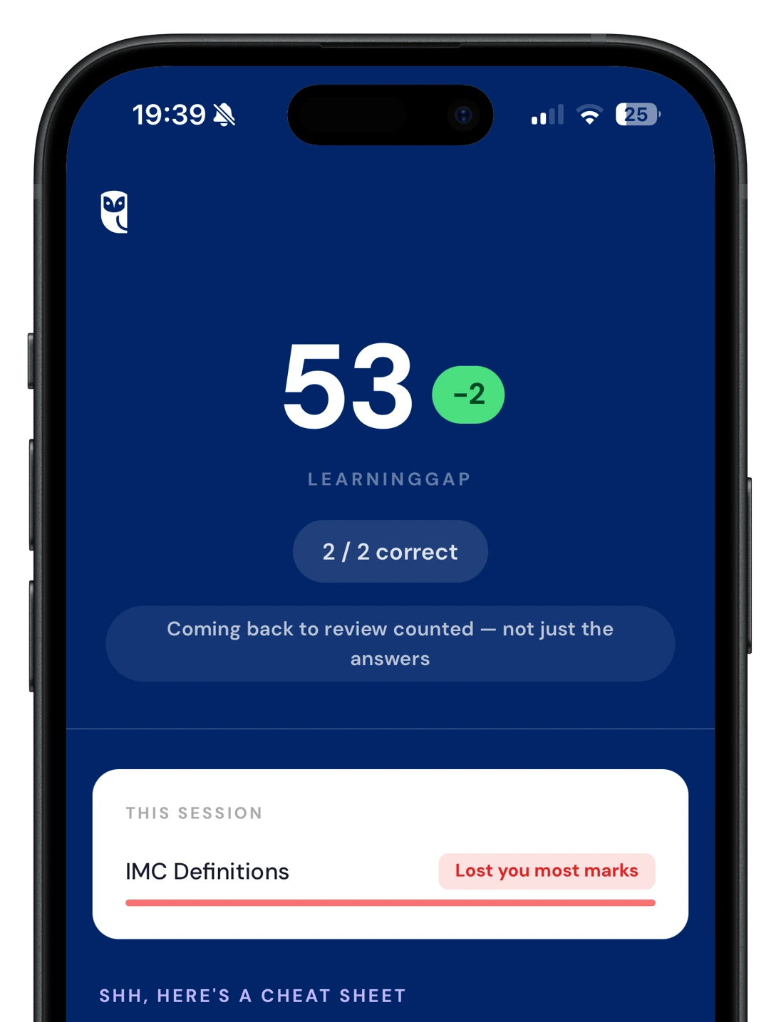 Koop student app - LearningGap score and review